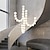 baratos Luzes pendentes-luz pendente LED, design de ilha, lâmpada de vidro de metal criativa francesa de design único, adequada para vilas e edifícios duplex e escadas, branco quente + branco + luz neutra 110-120v 220-240v