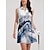 olcso Tervező kollekció-Női golfruha Kék Ujjatlan 3D nyomtatás Női golffelszerelések ruhák ruhák, ruházat