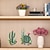 cheap Wall Stickers-Summer-themed Stickers: Cactus, Mermaids, Pineapples, Sunflowers - Ideal for Toilet Seats, Fridges, Cabinets, Living Rooms, Bedrooms, Studies - Ultra-transparent Film Home Decor Decals for Wall Backgrounds