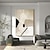 billige Abstrakte malerier-håndmaling moderne neutral sort og hvid abstrakt maleri på lærred vægkunst stueindretning (ingen ramme)