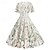 billige Kjoler-1950'erne Retro / vintage Kjoler Festkostume Flare kjole Blomstret Udklædning Dame Jul Halloween Karneval Skolebal Fest Cocktailparty Voksne Kjole Hjemkomstkjoler