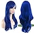 halpa Räätälöidyt peruukit-muoti peruukit pitkät aaltoilevat kiharat hiukset cosplay peruukki peruukkilakka sininen 28&quot; 70cm