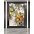 tanie Obrazy z kwiatami/roślinami-ręcznie malowany duży abstrakcyjny obraz olejny oryginalne płótno dekoracje ścienne ręcznie robione obrazy z żółtymi liśćmi kwiatów nowoczesna grafika (bez ramki)