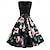 cheap Historical &amp; Vintage Costumes-Retro Vintage 1950s Cocktail Dress Dailywear Dress Party Costume A Line Dress Flare Dress Women&#039;s Floral Masquerade Event / Party Dress