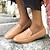 billige Flate sko til kvinner-Dame Flate sko Store størrelser Klassiske Loafers Myke sko Daglig Flat hæl Rund Tå Klassisk Fritid Komfort Fuskelær Tøfler Sølv Mandel Svart