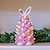 voordelige Paasdecoraties-roze konijntjesboom met veelkleurige lichten keramisch paasdecor oplichten tafelblad konijnenboom pasen geschenken huiskamer tafeldecor