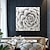 abordables Peintures fleurs/botaniques-Peinture à l'huile faite à la main sur toile, décoration murale moderne abstraite, fleurs noires, blanches et grises pour la décoration intérieure, peinture roulée sans cadre, non étirée