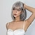 cheap Synthetic Trendy Wigs-Synthetic Wig Uniforms Career Costumes Princess Straight kinky Straight Middle Part Layered Haircut Machine Made Wig 14 inch Silver grey Synthetic Hair Women&#039;s Cosplay Party Fashion Gray