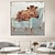 preiswerte Tiergemälde-Handgefertigtes Gemälde einer Kuh, die auf einem Sofa sitzt. Handgefertigtes, abstraktes Kuh-Ölgemälde, einzigartiges Kunstwerk, lebendiges Tier-Leinwandgemälde, Wandkunst, Kuhgemälde für Wohnzimmer,