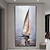 Недорогие Пейзажи-Mintura ручная работа картины маслом на холсте с изображением лодки, настенное художественное оформление, современные абстрактные картины с кораблем для домашнего декора, рулонная бескаркасная