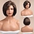 זול פיאות סינטטיות אופנתיות-פאה בוב חומה פאות שיער קצר לנשים מדגישות סיבים סינתטיים עמידים בחום פאה טבעית במראה 10 אינץ&#039;