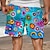 levne Surfovací šortky-pánské šortky s květinovým potiskem havajské šortky plavky stahovací šňůrka s podšívkou ze síťoviny elastický pas dovolená plážové krátké