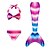 abordables Traje de baño sirena-niños niña traje de baño bikini geométrico activo trajes de baño 3-10 años verano púrpura