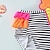 billige Badetøj-Baby Pige One Piece Badetøj udendørs Barnet&#039;s Dag Stribet Sød Stil Trykt mønster Badedragter 1-5 år Sommer Sort