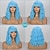 abordables Perruques de déguisement-Perruques Bob ondulées bleues courtes avec frange pour femmes, perruque lâche bleu clair, longueur d&#039;épaule synthétique, perruque de cosplay pour filles, perruques de costumes colorées