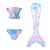 cheap Mermaid Swimsuit-Kids Girls&#039; Swimwear Bikini Geometric Active Bathing Suits 3-10 Years Summer Purple