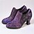 Χαμηλού Κόστους Γυναικεία Τακούνια-Γυναικεία Τακούνια Γόβες Χειροποίητα Παπούτσια Vintage παπούτσια Πάρτι Ημέρα του Αγίου Βαλεντίνου Φλοράλ Δαντέλα Γατίσιο Τακούνι Στρογγυλή Μύτη Κομψό Βίντατζ Δέρμα Φερμουάρ Βυσσινί
