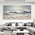 billiga Landskapsmålningar-handgjord original havsvåg oljemålning på duk väggkonstdekor abstrakt minimalistisk målning för heminredning med sträckt ram/utan målning av innerram