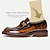 billiga Slip-ons och loafers till herrar-mäns vintage brunt läder loafers metallspänne