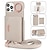 cheap iPhone Cases-Phone Case For iPhone 15 14 Pro Max Plus iPhone 13 Pro Max Back Cover Ring Holder with Lanyard Kickstand Retro PC PU Leather