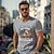 cheap Men&#039;s Graphic T Shirt-Graphic Fashion Outdoor Casual Men&#039;s T shirt Tee Tee Top Street Casual Daily T shirt White Gray Short Sleeve V Neck Shirt Spring &amp; Summer Clothing Apparel S M L XL XXL