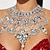 preiswerte Halsketten-Geschichtete Halskette Strass Steine Damen Luxus Quaste Layer-Look Hochzeit Sektor Modische Halsketten Für Hochzeit Party Abiball