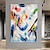 זול ציורים אבסטרקטיים-ציור בעל מרקם גדול במיוחד אמנות קיר אבסטרקטית - סכין במרקם צבעוני ציור שמן על קנבס משיכות עבות ציור אימפסטו לסלון