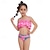 billige Badetøj-børn piger badetøj udendørs print badedragter 2-12 år sommer orange farve pink