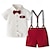 preiswerte Sets-2 Stück Baby Jungen T-Shirt &amp; Shorts Outfit Feste Farbe Kurzarm Baumwolle Set Outdoor Modisch Sommer 1-3 Jahre alt Wein