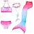 abordables Ropa de baño-Bikini de cinco piezas para niñas, trajes de baño con estampado bonito de arcoíris para nadar, 3-10 años, primavera, rosa, rojo