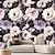 voordelige Bloemen- en planten behang-cool wallpaper paars vintage bloemen behang muurschildering rolsticker peel stick verwijderbaar pvc/vinyl materiaal zelfklevend/kleefstof vereist muurdecor voor woonkamer keuken badkamer