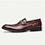 billige Hyttesko til mænd-herre loafers brun krokodille mønster vintage læder