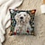 cheap Animal Style-Velvet Pillow Cover Stuffed Dog Print Simple Casual Square Classic Throw Pillows Bed Sofa Living Room Decorative