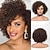 cheap Black &amp; African Wigs-Synthetic Wig Afro Curly Bob Wig 10 inch Dark Brown Synthetic Hair Women&#039;s Dark Brown