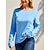 halpa Naisten perusyläosat-T-paita Naisten Vaalean sininen Vesimeloni jauhe Valkoinen Yksivärinen / yksivärinen Perus Soft Päivittäin S