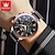 お買い得  クォーツ腕時計-Olevs 7004 メンズ腕時計セラミックバンドクロノグラフ日付発光防水高級クォーツ時計マントップブランド男性腕時計