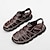 cheap Men&#039;s Sandals-Men&#039;s PU Leather Sandals Fishermen Sandals Summer Sandals Sporty Casual Beach Outdoor Breathable Comfortable Slip Resistant Magic Tape Shoes Black Brown