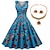 cheap Historical &amp; Vintage Costumes-Floral Cherry Vintage Dress Sleeveless Swing Dress with Necklace Earings 4 PCS 1950s 1960s Rockbility Retro Vintage Dress Women&#039;s Outfits Spring Summer Daily Tea Party Costume
