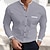 economico camicia da uomo con bottoni-Per uomo Camicia Camicia con bottoni Maglietta informale Bianco Blu marino Blu Manica lunga Color Block Geometrico A fascia Giornaliero Da mare Collage Abbigliamento Di tendenza Informale Semplice ma
