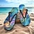 رخيصةأون أحذية طباعة رسومية-نسائي شباشب طباعة الأحذية شباشب نعال الشاطئ مناسب للبس اليومي عطلة السفر 3D التدرج اللوني كعب مسطخ العطلة موضة كاجوال بوليستر أسود