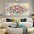 お買い得  木の油絵-カラー抽象バルーン絵画手描きの抽象的なカラフルな油絵抽象アート壁アートモダンなキャンバスアートリビングルームの家の装飾非フレーム