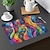 billiga Placemats &amp; Coasters &amp; Trivets-linne matbord bordstabletter färgglada abstraktion värmebeständiga vattentäta oljetäta och isolerade hushållsmatbord matbord mattor för kök kaffe center bord sidfest 1st