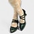ieftine Tocuri de Damă-Pentru femei Tocuri Pantofi pumps Oxfords Bullock Pantofi Pantofi de epocă Petrecere Ziua Îndrăgostiților Zilnic Imitație de Perle Toc Mic Vârf ascuțit Elegant Epocă minimalism Piele Buclă Negru Verde