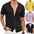 cheap Men&#039;s Button Up Shirts-Men&#039;s Shirt Cardigan Black Yellow Purple Deep Blue Short Sleeves Fashion Lapel Daily Wear Hole Clothing Apparel Modern Contemporary