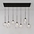 abordables Design Lanterne-Lustres 7 lumières 90cm cluster design suspension cuivre galss plafonnier suspendu pour salon salle à manger, foyer, îlot de cuisine