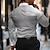 billige grafiske skjorter til mænd-Stribe Forretningsmæssigt afslappet Herre Trykte skjorter Gade Arbejdstøj Dagligdagstøj Forår sommer Aftæpning Langærmet Sort S, M, L 4-vejs strækstof Skjorte