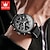 levne Quartz hodinky-nové pánské hodinky značky olevs měsíční fázový chronograf 24hodinové multifunkční quartz hodinky voděodolný pásek pánské sportovní hodinky