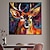 ieftine Picturi cu Animale-pictura pe pânză de cerb maiestuoasă pictată manual artă de perete - cuțit abstract colorat pictură în ulei de animale în stil de țară pictură de artă cu animale sălbatice pentru decor acasă și birou