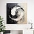 levne Abstraktní malby-černá bílá minimalistická malba ručně malovaná černá bílá olejomalba nástěnné umění černá bílá 3d olejomalba ruční abstraktní umění texturovaná malba nástěnná malba pro moderní nástěnné umění dekorace