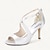 levne Svatební střevíce-Dámské Svatební obuv Svatební boty Perličky Vysoký podpatek Otevřený palec Elegantní Satén Řemínek ve tvaru písmene T Stříbrná Bílá Bledě růžová